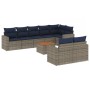 Set de sofás de jardín 9 pzas con cojines ratán sintético gris de , Conjuntos de jardín - Ref: Foro24-3256544, Precio: 674,89...