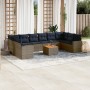 Set de sofás de jardín 11 pzas y cojines ratán sintético gris de , Conjuntos de jardín - Ref: Foro24-3256628, Precio: 794,30 ...
