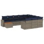 Set de sofás de jardín 11 pzas y cojines ratán sintético gris de , Conjuntos de jardín - Ref: Foro24-3256642, Precio: 794,30 ...