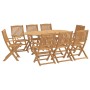 Juego de comedor de jardín 9 piezas madera maciza de acacia de , Conjuntos de jardín - Ref: Foro24-3214239, Precio: 514,66 €,...
