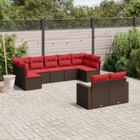 Comprar Set de sofás de jardín 9 pzas y cojines