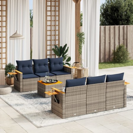 Set de sofás de jardín 7 pzas con cojines ratán sintético gris | Foro24.es | Tu tienda online para hogar, jardín y más Foro24.es