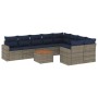 Set de sofás de jardín 10 pzas con cojines ratán sintético gris de , Conjuntos de jardín - Ref: Foro24-3256614, Precio: 737,0...