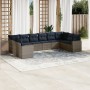 Set de sofás de jardín 10 pzas con cojines ratán sintético gris | Foro24.es | Tu tienda online para hogar, jardín y más Foro24.es