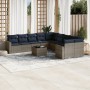 Set de sofás de jardín 11 pzas y cojines ratán sintético gris | Foro24.es | Tu tienda online para hogar, jardín y más Foro24.es