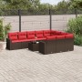 Set de sofás de jardín 11 pzas cojines ratán sintético marrón de , Conjuntos de jardín - Ref: Foro24-3219494, Precio: 752,86 ...