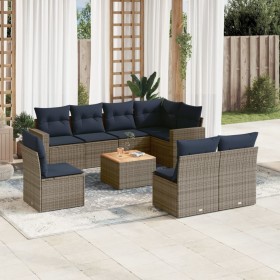 Set de sofás de jardín 9 pzas con cojines ratán sintético gris de , Conjuntos de jardín - Ref: Foro24-3256495, Precio: 640,55...
