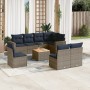 Set de sofás de jardín 9 pzas con cojines ratán sintético gris de , Conjuntos de jardín - Ref: Foro24-3256495, Precio: 640,55...