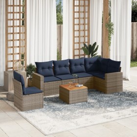 Set de sofás de jardín 7 pzas con cojines ratán sintético gris de , Conjuntos de jardín - Ref: Foro24-3256481, Precio: 509,06...