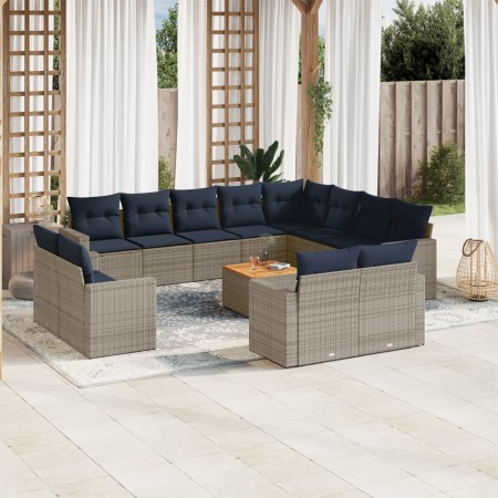 Set sofás de jardín con cojines 13 piezas ratán sintético gris de , Conjuntos de jardín - Ref: Foro24-3256726, Precio: 1,00 €...