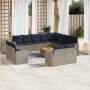 Set sofás de jardín con cojines 13 piezas ratán sintético gris de , Conjuntos de jardín - Ref: Foro24-3256726, Precio: 1,00 €...