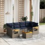 Set de sofás de jardín 7 pzas con cojines ratán sintético gris | Foro24.es | Tu tienda online para hogar, jardín y más Foro24.es