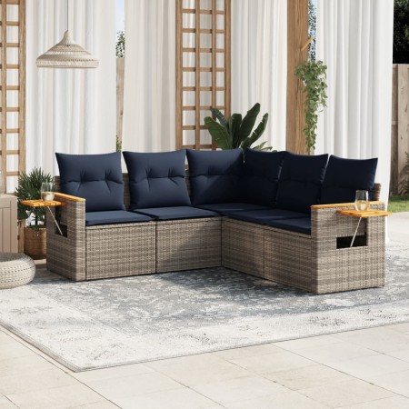 Set de sofás de jardín 5 pzas con cojines ratán sintético gris | Foro24.es | Tu tienda online para hogar, jardín y más Foro24.es