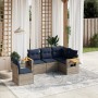 Set de sofás de jardín 5 pzas con cojines ratán sintético gris | Foro24.es | Tu tienda online para hogar, jardín y más Foro24.es