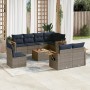 Set de sofás de jardín 9 pzas con cojines ratán sintético gris | Foro24.es | Tu tienda online para hogar, jardín y más Foro24.es