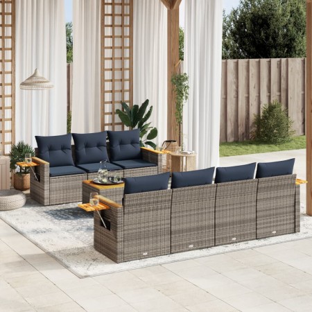 Set de sofás de jardín 8 pzas con cojines ratán sintético gris | Foro24.es | Tu tienda online para hogar, jardín y más Foro24.es