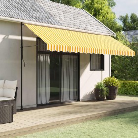 Tela de cenefa de toldo de repuesto rayas amarillo blanco 4,5 m de , Toldos - Ref: Foro24-367759, Precio: 15,25 €, Descuento: %