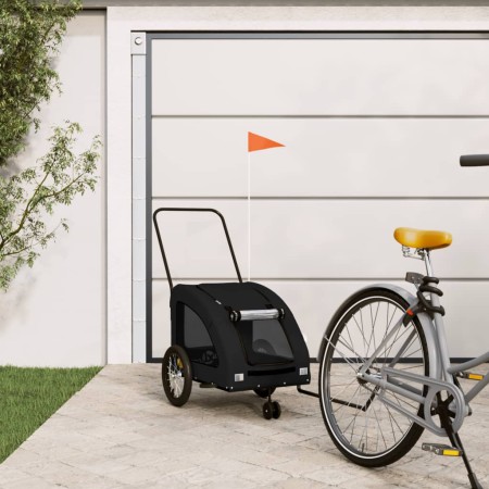 Remolque de bicicleta mascotas hierro tela Oxford negro de , Cochecitos para mascotas - Ref: Foro24-93982, Precio: 102,29 €, ...