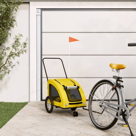 Remolque de bicicleta mascotas hierro tela Oxford amarillo | Foro24.es | Tu tienda online para hogar, jardín y más Foro24.es