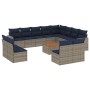 Set sofás de jardín con cojines 13 piezas ratán sintético gris de , Conjuntos de jardín - Ref: Foro24-3256705, Precio: 966,28...