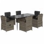 Set comedor jardín 7 pzas y cojines ratán sintético gris de , Conjuntos de jardín - Ref: Foro24-3262859, Precio: 1,00 €, Desc...