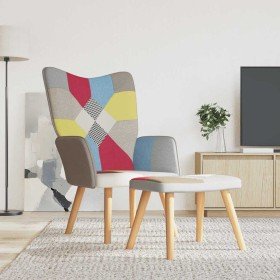 Silla de relajación con reposapiés tela patchwork en Sillones | Comprar online en Foru.es