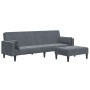 Sofá cama de 2 plazas con taburete terciopelo gris oscuro de , Sofás - Ref: Foro24-3258134, Precio: 344,26 €, Descuento: %
