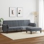 Sofá cama de 2 plazas con taburete terciopelo gris oscuro de , Sofás - Ref: Foro24-3258134, Precio: 344,26 €, Descuento: %