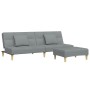 Sofá cama de 2 plazas con taburete tela gris claro de , Sofás - Ref: Foro24-3258103, Precio: 317,35 €, Descuento: %