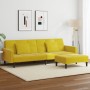 Sofá cama de 2 plazas con taburete terciopelo amarillo | Foro24.es | Tu tienda online para hogar, jardín y más Foro24.es