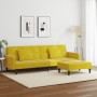 Sofá cama de 2 plazas con taburete terciopelo amarillo | Foro24.es | Tu tienda online para hogar, jardín y más Foro24.es