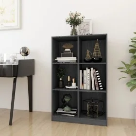 Estantería de madera maciza de pino gris 70x33x110 cm de vidaXL, Librerías y estanterías - Ref: Foro24-809956, Precio: 61,52 ...