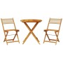 Juego de bistro de 3 piezas polipropileno y madera maciza beige en Conjuntos de jardín | Comprar online en Foru.es