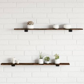 Estantes pared 4 uds madera ingeniería roble humo 100x10x1,5 cm de , Estanterías - Ref: Foro24-838285, Precio: 27,29 €, Descu...