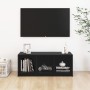 Mueble de TV madera maciza de pino negro 104x33x41 cm de vidaXL, Muebles TV - Ref: Foro24-809964, Precio: 42,37 €, Descuento: %