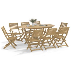 Juego de comedor de jardín 9 piezas madera maciza de acacia de , Conjuntos de jardín - Ref: Foro24-3295004, Precio: 473,10 €,...