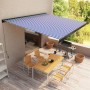 Toldo de carrete manual azul y blanco 450x300 cm de , Toldos - Ref: Foro24-3052707, Precio: 643,25 €, Descuento: %