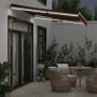 Toldo retráctil manual con luces LED burdeos 300x250 cm de , Toldos - Ref: Foro24-3214969, Precio: 268,23 €, Descuento: %