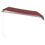 Toldo retráctil manual con luces LED burdeos 300x250 cm de , Toldos - Ref: Foro24-3214969, Precio: 268,23 €, Descuento: %