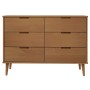 Mesita de noche MOLDE madera maciza de pino marrón 113x40x80 cm de , Cajoneras - Ref: Foro24-4013410, Precio: 239,52 €, Descu...