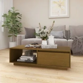 Mesa de centro de madera maciza pino marrón miel 110x50x33,5 cm de vidaXL, Mesas de centro - Ref: Foro24-809885, Precio: 56,0...