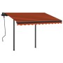 Toldo automático LED sensor de viento naranja y marrón 3x2,5 m de , Toldos - Ref: Foro24-3070115, Precio: 571,85 €, Descuento: %