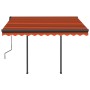 Toldo automático LED sensor de viento naranja y marrón 3x2,5 m de , Toldos - Ref: Foro24-3070115, Precio: 571,85 €, Descuento: %