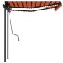 Toldo automático LED sensor de viento naranja y marrón 3x2,5 m de , Toldos - Ref: Foro24-3070115, Precio: 571,85 €, Descuento: %