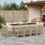 Set comedor de jardín con cojines 13 pzas ratán sintético beige | Foro24.es | Tu tienda online para hogar, jardín y más Foro24.es