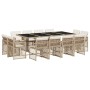 Set comedor de jardín con cojines 13 pzas ratán sintético beige | Foro24.es | Tu tienda online para hogar, jardín y más Foro24.es
