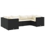 Set muebles de jardín 6 piezas y cojines ratán sintético negro de , Conjuntos de jardín - Ref: Foro24-3308248, Precio: 546,90...