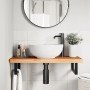 Estante de lavabo de pared de acero y madera maciza de haya de , Tocadores de baño - Ref: Foro24-3302373, Precio: 108,51 €, D...