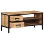 Mueble de TV madera maciza de mango rugosa 90x35x40 cm de , Almacenamiento para CD y DVD - Ref: Foro24-374083, Precio: 127,93...