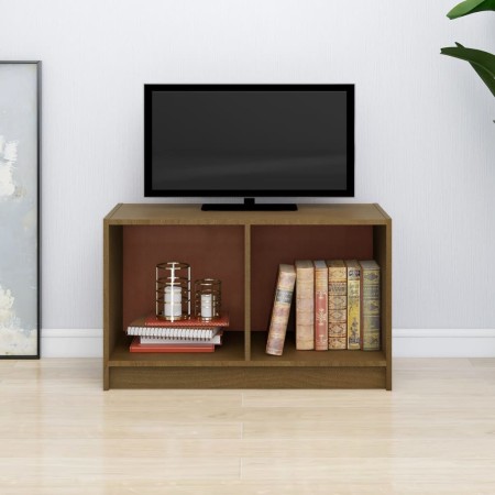 Mueble de TV de madera maciza de pino marrón miel 70x33x42 cm de vidaXL, Muebles TV - Ref: Foro24-809945, Precio: 32,80 €, De...